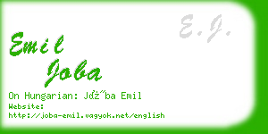 emil joba business card